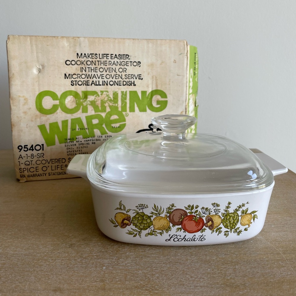 Corning Ware Range Topper Spice o’ life  1 Quart Covered Saucepan 95401 w/ box